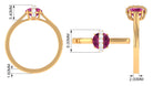 Pink Tourmaline Designer Engagement Ring with Diamond AAA - Rosec Jewels