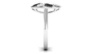 1.25 CT Black Spinel and Diamond Flower Cocktail Ring AAA - Rosec Jewels