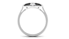 1.25 CT Black Spinel and Diamond Flower Cocktail Ring AAA - Rosec Jewels