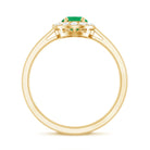 Natural Emerald Oval Engagement Ring with Diamond Halo AAA - Rosec Jewels