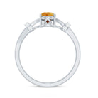 Certified Real Citrine Pear Shaped Engagement Ring with Diamond AAA - Rosec Jewels