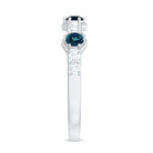 Certified London Blue Topaz Eternity Wedding Band with Diamond AAA - Rosec Jewels