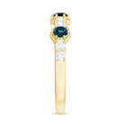 Certified London Blue Topaz Eternity Wedding Band with Diamond AAA - Rosec Jewels