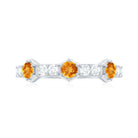 Genuine Citrine Diamond Half Eternity Ring for Anniversary AAA - Rosec Jewels