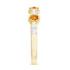 Genuine Citrine Diamond Half Eternity Ring for Anniversary AAA - Rosec Jewels