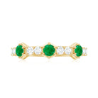 Natural Emerald and Diamond Half Eternity Ring AAA - Rosec Jewels
