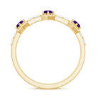 Rosec Jewels-Natural Amethyst Half Eternity Ring with Diamond