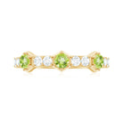 Natural Peridot Diamond Half Eternity Ring for Anniversary AAA - Rosec Jewels