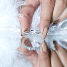 Rosec Jewels-Real Aquamarine and Diamond Half Eternity Ring