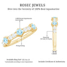 Rosec Jewels-Real Aquamarine and Diamond Half Eternity Ring