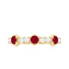 Rosec Jewels-Natural Ruby Diamond Half Eternity Ring for Women