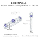 Rosec Jewels-Natural Tanzanite and Diamond Half Eternity Ring for Women