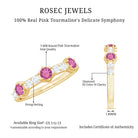 Minimal Half Eternity Ring with Pink Tourmaline and Diamond AAA - Rosec Jewels