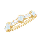 Moonstone and Diamond Minimal Half Eternity Ring AAA - Rosec Jewels