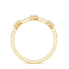 Moonstone and Diamond Minimal Half Eternity Ring AAA - Rosec Jewels