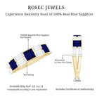 Certified Real Baguette Blue Sapphire Half Eternity Band Ring with Moissanite AAA - Rosec Jewels