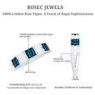 Baguette London Blue Topaz Alternate Eternity Band with Moissanite AAA - Rosec Jewels