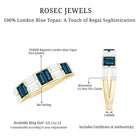 Baguette London Blue Topaz Alternate Eternity Band with Moissanite AAA - Rosec Jewels