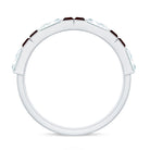 Certified Real Baguette Garnet Half Eternity Wedding Band AAA - Rosec Jewels