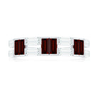 Certified Real Baguette Garnet Half Eternity Wedding Band AAA - Rosec Jewels