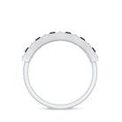 Rosec Jewels-Classic Garnet Baguette Eternity Wedding Band with Diamond