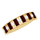 Rosec Jewels-Classic Garnet Baguette Eternity Wedding Band with Diamond