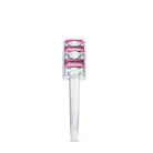 Alternate Pink Tourmaline and Diamond Half Eternity Ring AAA - Rosec Jewels