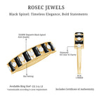 Rosec Jewels-Natural Baguette Black Spinel Half Eternity Ring with Diamond
