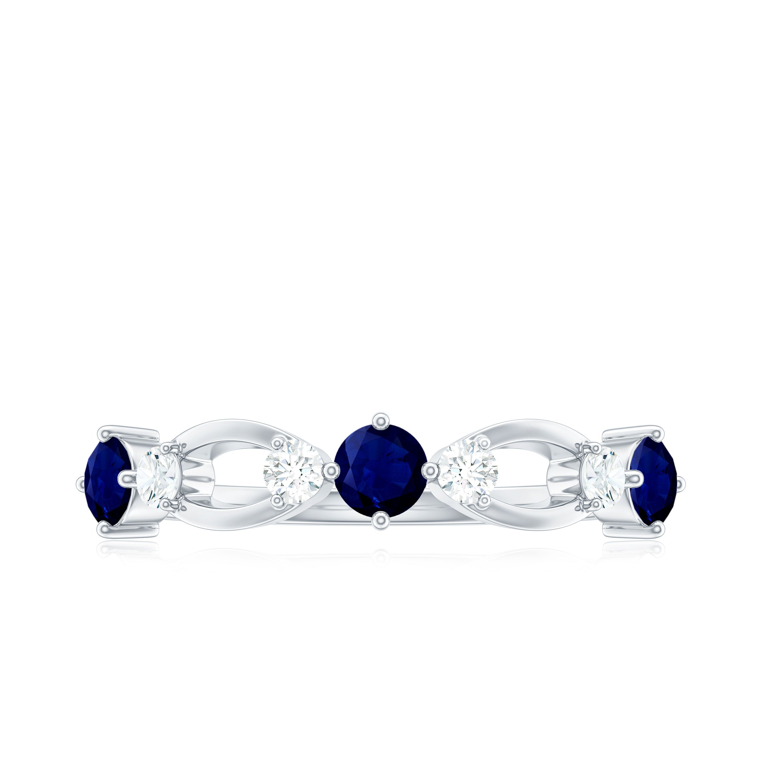 Rosec Jewels-Natural Blue Sapphire Promise Ring with Diamond