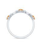 Natural Citrine Half Eternity Ring with Diamond AAA - Rosec Jewels