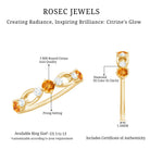 Natural Citrine Half Eternity Ring with Diamond AAA - Rosec Jewels