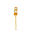 Natural Citrine Half Eternity Ring with Diamond AAA - Rosec Jewels