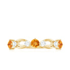 Natural Citrine Half Eternity Ring with Diamond AAA - Rosec Jewels