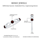 Rosec Jewels-Natural Red Garnet Diamond Half Eternity Ring for Anniversary