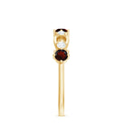 Rosec Jewels-Natural Red Garnet Diamond Half Eternity Ring for Anniversary