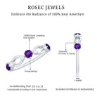 Rosec Jewels-Natural Amethyst Diamond Promise Ring for Women