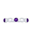 Rosec Jewels-Natural Amethyst Diamond Promise Ring for Women