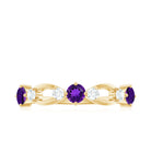 Rosec Jewels-Natural Amethyst Diamond Promise Ring for Women
