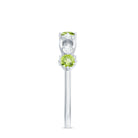 Minimal Peridot Promise Ring with Diamond AAA - Rosec Jewels