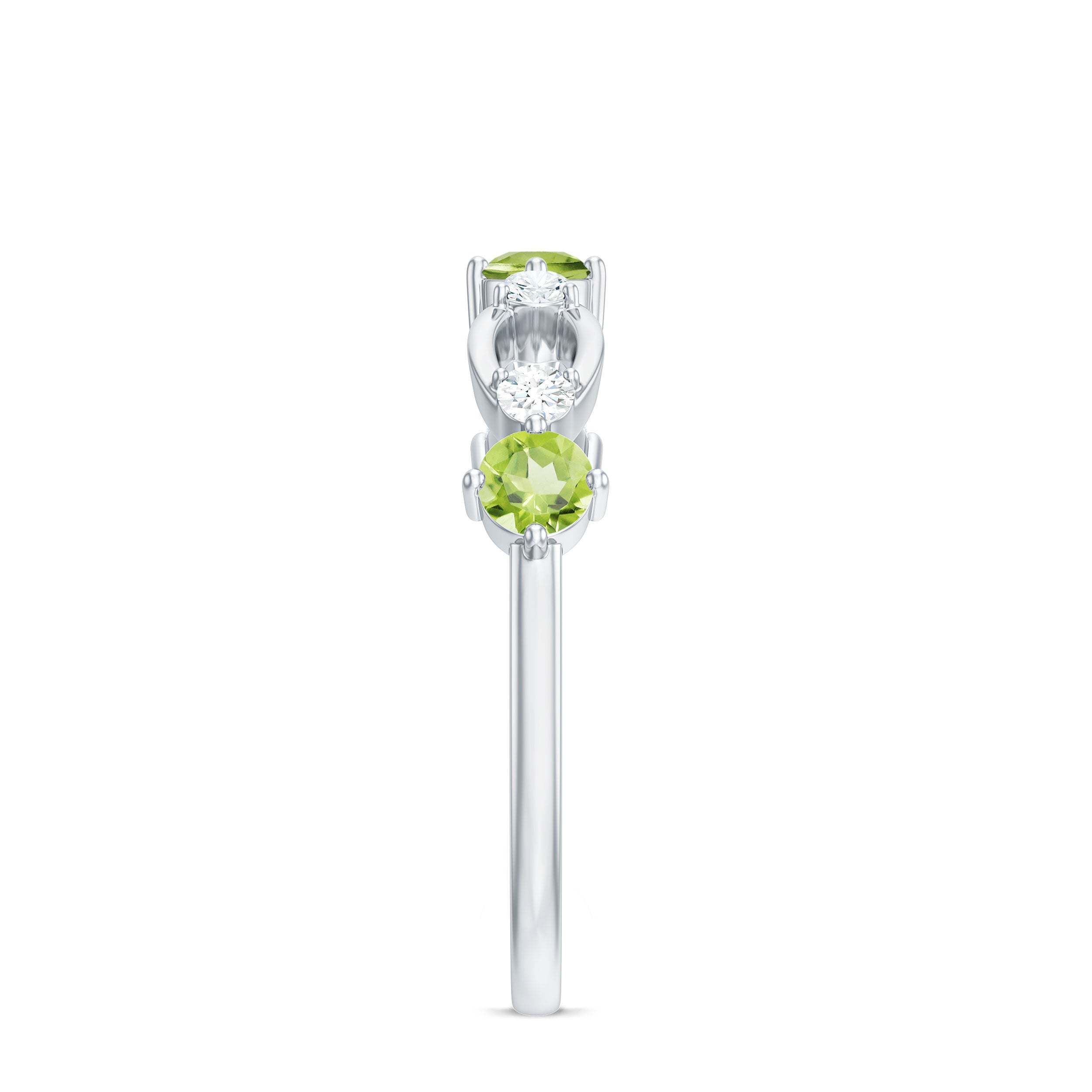 Rosec Jewels-Minimal Peridot Promise Ring with Diamond