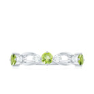 Minimal Peridot Promise Ring with Diamond AAA - Rosec Jewels