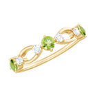 Minimal Peridot Promise Ring with Diamond AAA - Rosec Jewels