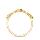 Minimal Peridot Promise Ring with Diamond AAA - Rosec Jewels