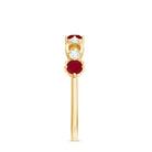 Rosec Jewels-Genuine Ruby Promise Ring with Diamond for Women