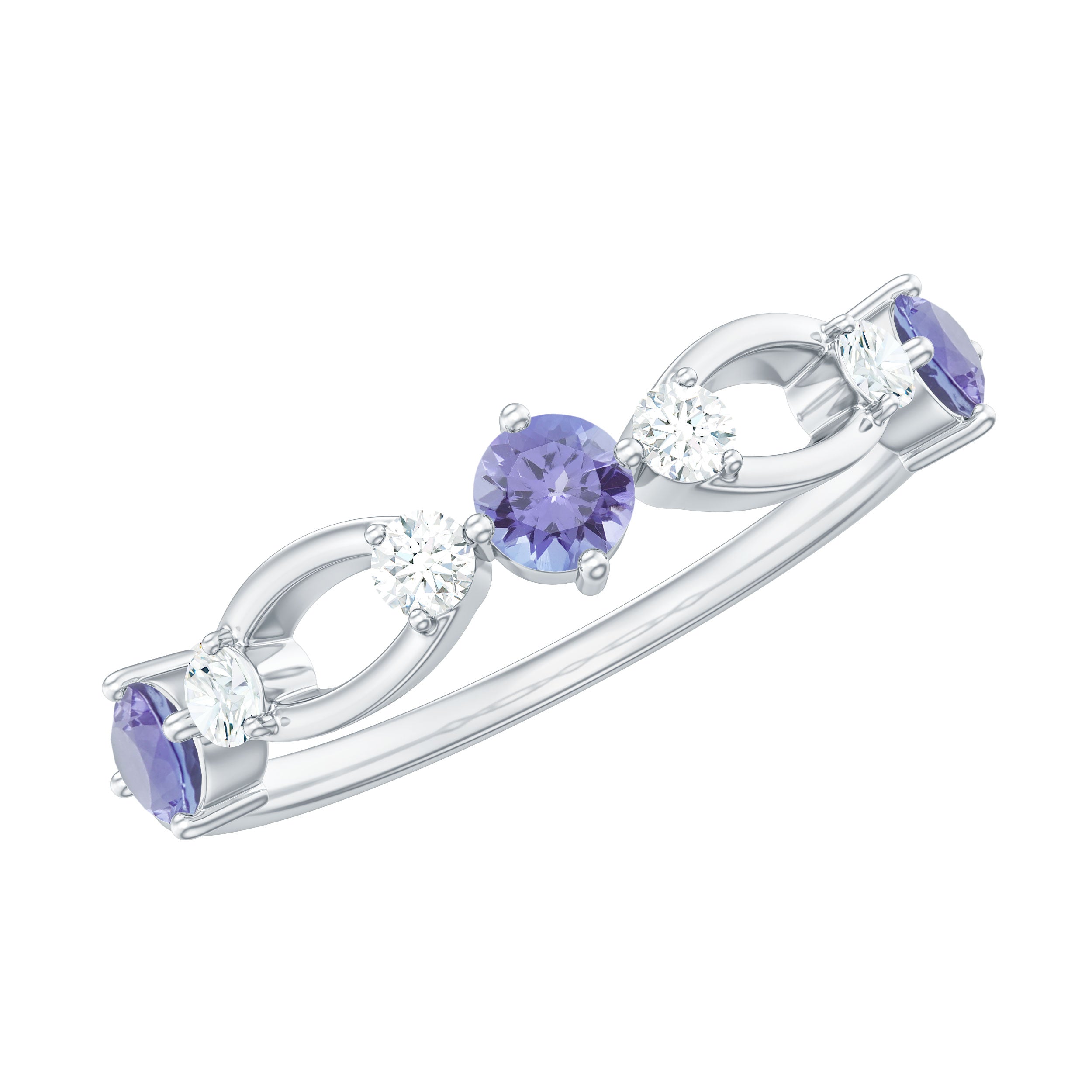 Rosec Jewels-Natural Tanzanite Diamond Ring for Promise