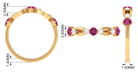 Rosec Jewels-Pink Tourmaline and Diamond Minimal Eternity Anniversary Band Ring