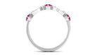 Rosec Jewels-Pink Tourmaline and Diamond Minimal Eternity Anniversary Band Ring