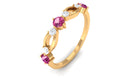 Rosec Jewels-Pink Tourmaline and Diamond Minimal Eternity Anniversary Band Ring
