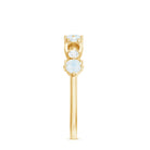 Minimal Promise Ring with Moonstone and Diamond AAA - Rosec Jewels