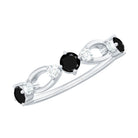 Certified Real Black Spinel Diamond Promise Ring for Her AAA - Rosec Jewels
